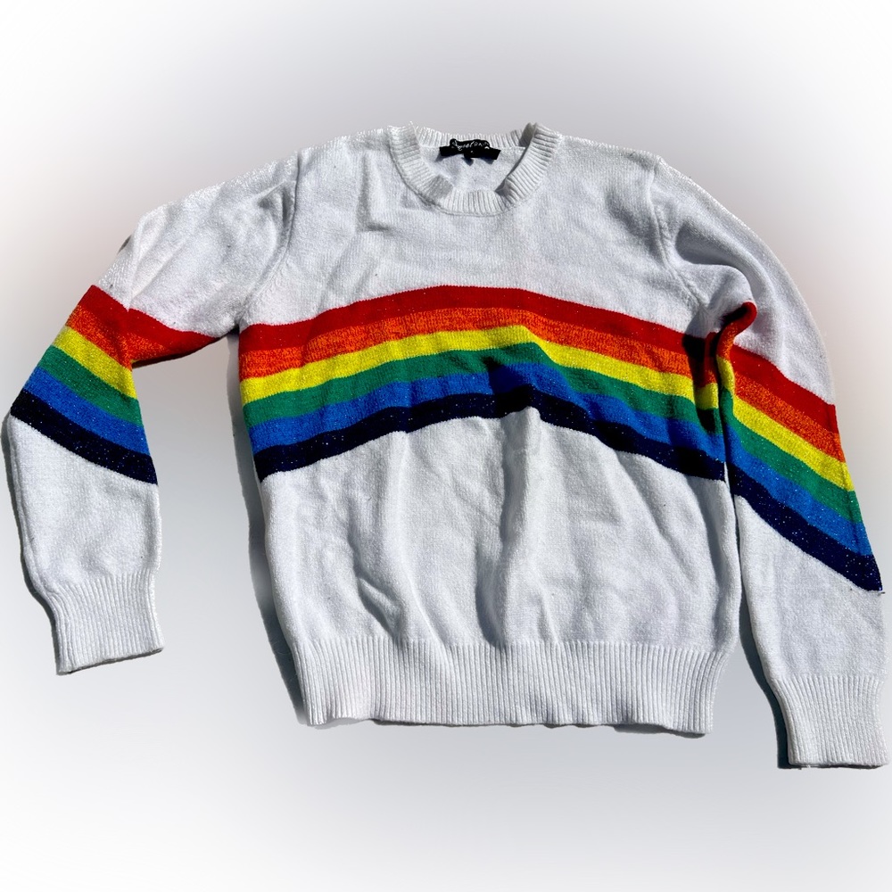 EUC Women Pride Rainbow Long Sleeve Lightweight Pullover Sweater,  Size S